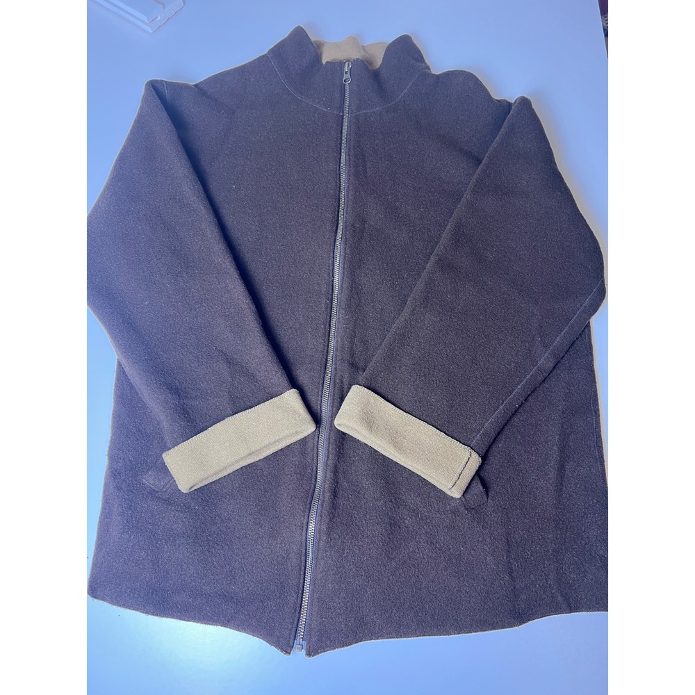 VTG Y2K Jones New York Sport Zip Up Wool Blend Jacket Brown Tan Women Sz M‎